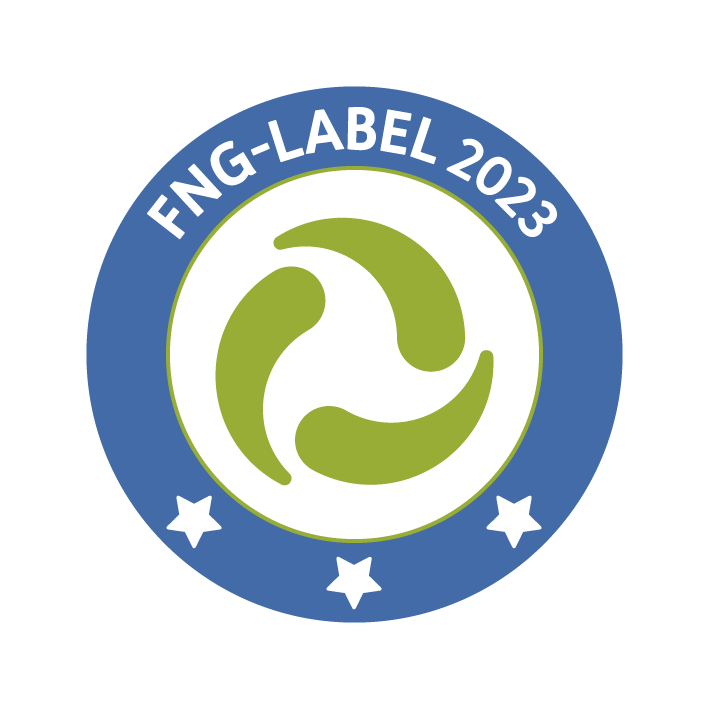 The logo of the FNG Label 2023, one of the most important sustainability labels for financial products in the German speaking area.